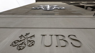 A logo of Swiss bank UBS is seen in Zurich