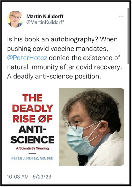 Science-Based Satire: Vaccine-Mandates and the Denial of the Existence of Natural Immunity After COVID Recovery. A Deadly Anti-Science Position