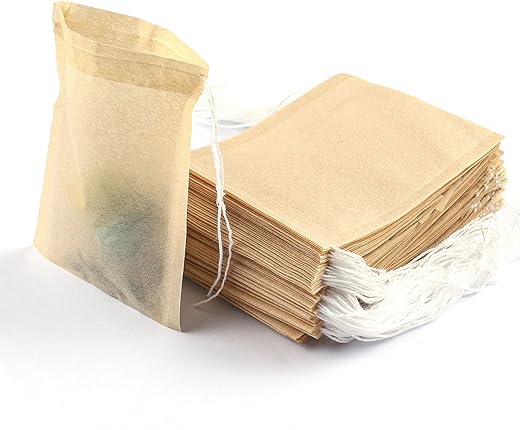 100 Pcs Tea Bags For Loose Tea, Disposable Tea Bags With Drawstring Unbleached Tea Filter Bags Empty Tea Bags For Loose Leaf Tea And Coffee (3.54 X 2.75 Inch)