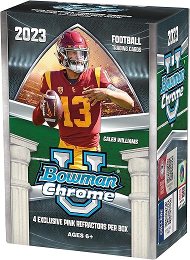 2023 Bowman Chrome University Football Factory Sealed Value Box - Sports Memorabilia