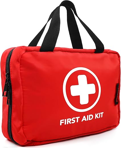 330 Piece First Aid Kit, Premium Waterproof Compact Trauma Medical Kits For Any Emergencies, Ideal For Home, Office, Car, Travel, Outdoor, Camping, Hiking, Boating (Red)