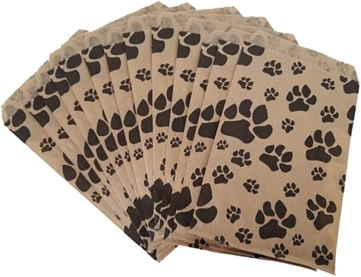 888 Display - 100 Flat Merchandise Paper Bags 5&Quot; X 7&Quot; For Gifts, Pop Sales, Gifting, Ideal For Pet Stores, Animal Themed Parties, Goodie Bags, Treat Bags, Postcards, And More.