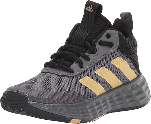 Adidas Own The Game 2.0 Basketball Shoe, Grey Five/Matte Gold/Core Black, 4 Us Unisex Big Kid