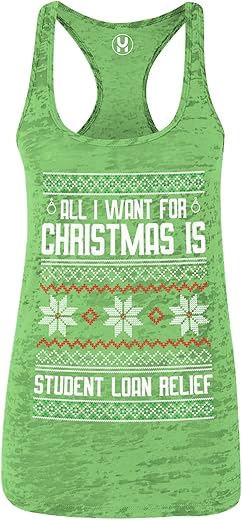 All I Want For Xmas Is Student Loan Relief - Ladies Racerback Tank Top (Royal Blue, X-Small)