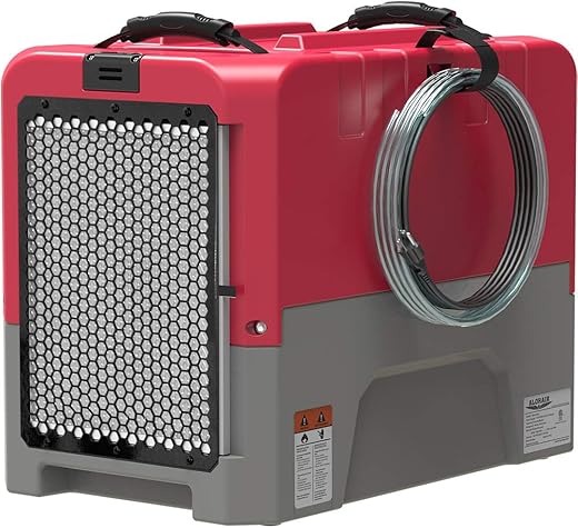 Alorair Commercial Dehumidifier With Pump Drain Hose, 180 Pint Large Capacity Crawl Space Dehumidifier For Water Damage Restoration, Basements Warehouse &Amp; Job Sites, 5 Years Warranty, Red