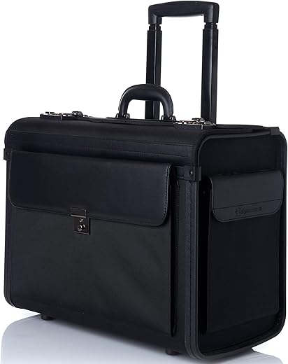 Alpine Swiss Rolling 17&Quot; Laptop Briefcase On Wheels Attache Lawyers Case Legal Size Black