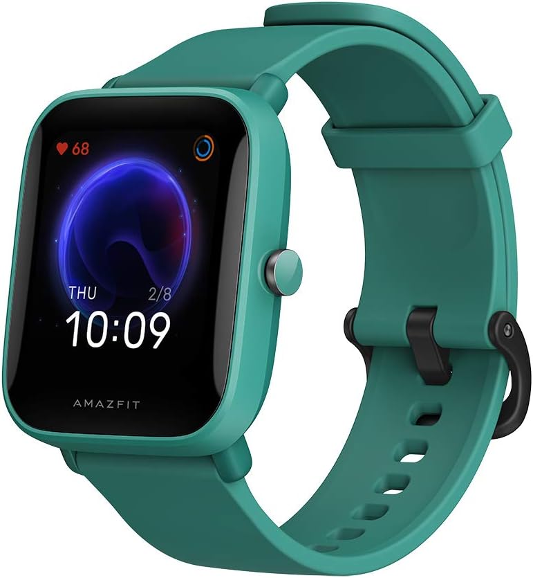 Amazfit Bip U Smart Watch Fitness Tracker For Men, 60+ Sports Modes, 9-Day Battery Life, Blood Oxygen Breathing Heart Rate Sleep Monitor, 5 Atm Water Resistant, For Iphone Android Phone (Green)