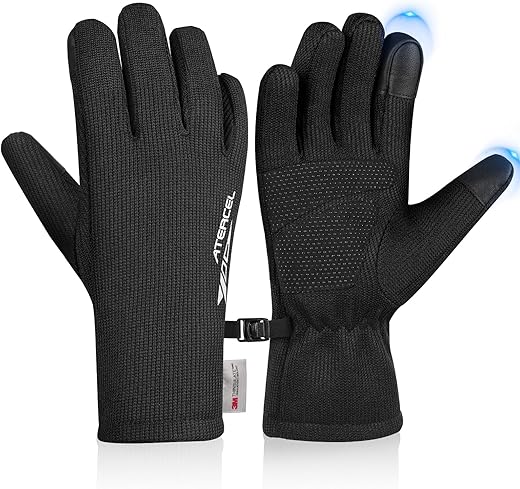 Atercel 3M Thinsulate Winter Gloves Men Women, Waterproof Thermal Cold Weather Gloves, Touchscreen Snow Ski Skating Gloves