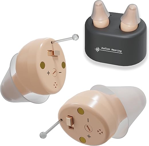 Audien Atom Rechargeable Hearing Amplifier To Aid And Assist Hearing, Premium Comfort Design And Nearly Invisible
