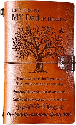 Beaugift Memorial Gifts For Loss Of Father Refillable Leather Journal, Sympathy Gifts For Loss Of Dad Bereavement Gift, Letters To My Dad In Heaven-Those We Love Don'T Go Away In Memory Of Loved One Gifts