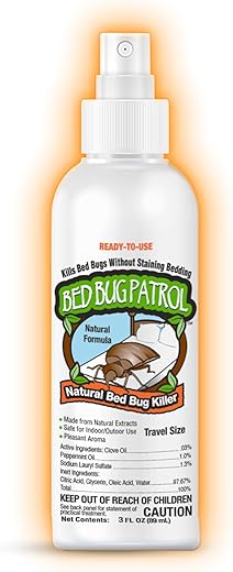 Bed Bug Travel Spray By Bed Bug Patrol - Natural Bed Bug Killer - Child &Amp; Pet Safe - Plant Based - Non-Toxic - Tsa Approved - For Hotels, Airbnb, Rideshare, Luggage - 3Oz Travel Size