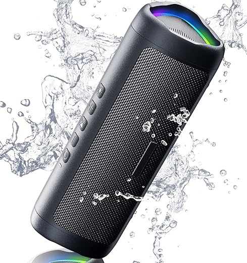 Bluetooth Speaker With Hd Sound, Portable Wireless, Ipx5 Waterproof, Up To 24H Playtime, Tws Pairing, Bt5.3, For Home/Party/Outdoor/Beach, Electronic Gadgets, Birthday Gift (Black)