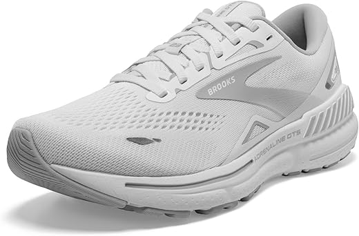 Brooks Women’s Adrenaline Gts 23 Supportive Running Shoe - White/Oyster/Silver - 8.5 Medium