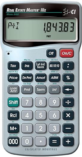 Calculated Industries 3405 Real Estate Master Iiix Residential Real Estate Finance Calculator | Clearly-Labeled Function Keys | Simplest Operation | Solves Payments, Amortizations, Arms, Combos, More