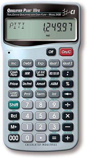Calculated Industries 3430 Qualifier Plus Iiifx Advanced Real Estate Mortgage Finance Calculator | Clearly-Labeled Keys | Buyer Pre-Qualifying | Payments, Amortizations, Arms, Combos, Fha/Va, More