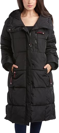 Canada Weather Gear Women’s Winter Coat – Full Length Quilted Puffer Parka – Heavyweight Maxi Puffer Jacket For Women (S-Xl), Size 1X, Black