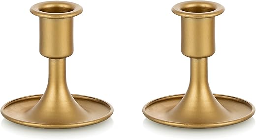Candlestick Holders Taper Candle Holders, Romadedi Gold Candle Stick Candle Holder For Table Centerpiece, Wedding Reception, Festive Christmas Mantel Decoration Or Home Decor, Set Of 2