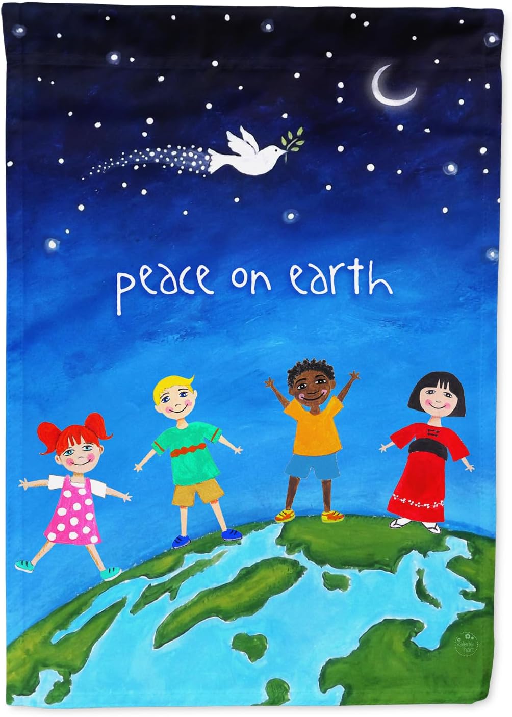 Caroline'S Treasures Vha3039Gf Peace On Earth Garden Flag Mailbox Flag Decorative Yard Flag Banner Outside Patio Artwork Yard Flower Beds, Garden Size, Multicolor