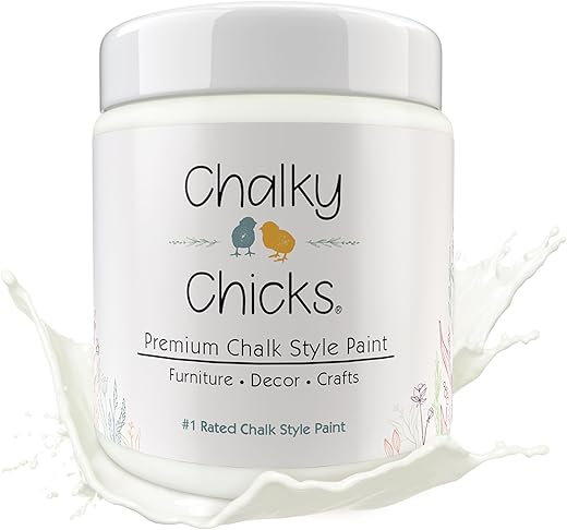Chalky Chicks Premium Chalk Style Paint For Furniture, Home Decor &Amp; Diy Crafts – Buttermilk (White) – Eco Friendly – No Sanding, No Primer Needed – Multi Surface Paint – 16 Oz – Made In The Usa