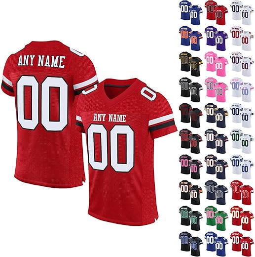 Custom Football Jersey Stitched/Printed Number Letters,Personanlized Sports Jerseys For Men/Women/Youth/Preschool