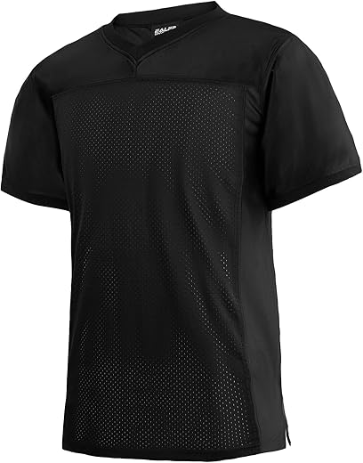 Ealer Blank Football Jersey Mesh Athletic Football Shirt Practice Sports Uniform Black
