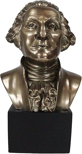 Ebros Gift First President Of United States George Washington Bust Figurine On Pedestal Founding Father Historical Revolution Leader Military Commander In Chief Patriot Political Memorabilia