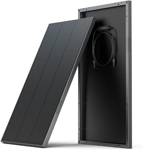 Ef Ecoflow 2Pcs 100W 12V Solar Panels, High Efficiency Monocrystalline Pv Modules, Ip68 Waterproofing, Ideal For Rv&Amp; Marine Rooftop, Farm Battery, Power Kits &Amp; Ecosystem