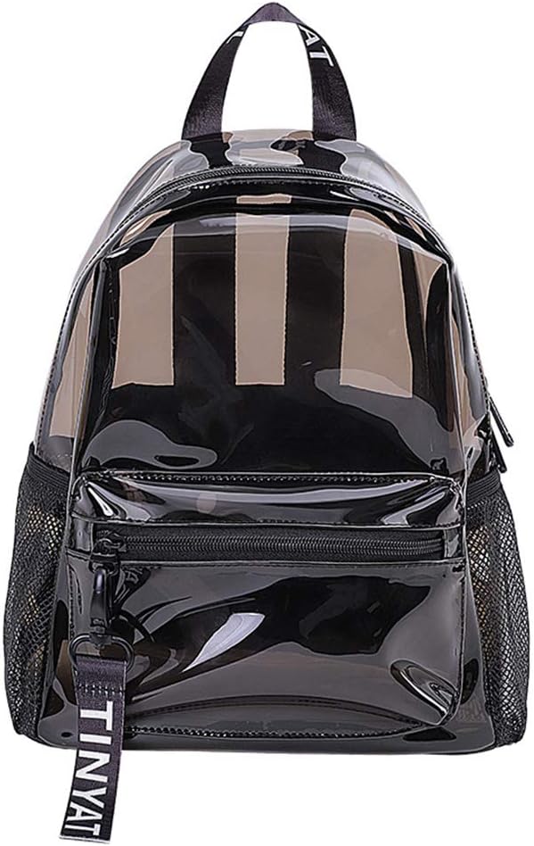 Ekuizai Waterproof Transparent Backpack Clear School Book Bag Travel Bags Plastic Knapsack Kids Daypack