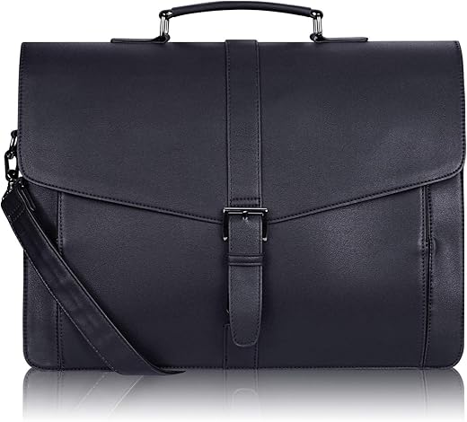 Estarer Men'S Leather Briefcase For Travel/Office/Business 15.6 Inch Laptop Messenger Bag