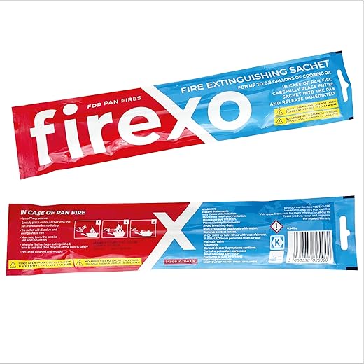 Firexo Cooking Pan Fire Extinguisher Sachet - Fire Blanket Alternative - Emergency Fire Extinguisher For Oil &Amp; Grease Kitchen Fires, Bbq, Caravan, Rvs, Camping, Small Fires - Fire Safety Equipment (1)