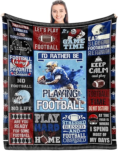 Football Gifts, Football Gifts For Boys 8-12, Football Coach Gifts, Football Gift For Men, Gifts For Football Players/Lovers, Football Team Gifts, Gifts For Who Loves Football Blanket 50'' X 60''