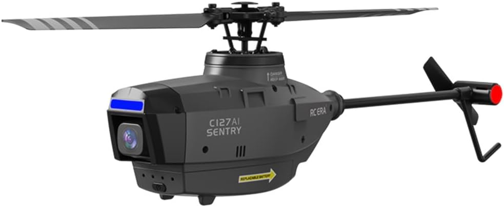 Foxcokie C127Ai Rc Helicopter Model, 2.4G 4Ch Brushless Reconnaissance Military Plane, Scout Drone Model Airplane Toys Gift For Adults,Rtf