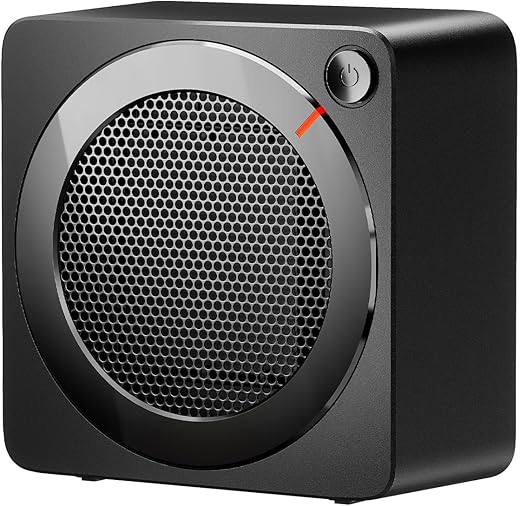 Gaiatop Space Heater, 500W Energy Efficient Space Heaters For Indoor Use, Ptc Ceramic Fast Heating Desk Heater, Overheating &Amp; 45°Tip-Over Protection Portable Mini Heater For Office Home Wood Grain