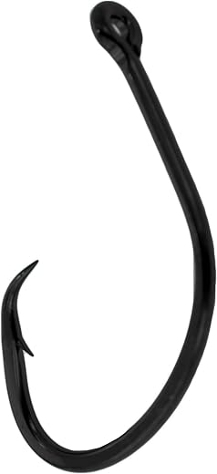 Gamakatsu 332414 High Carbon Steel Nautilus Light Circle Hook With Barb, Green Finish