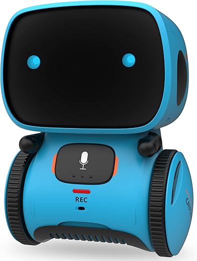 Gilobaby Kids Robot Toys, Interactive Robot Companion Smart Talking Robot With Voice Control Touch Sensor, Dancing, Singing, Recording, Repeat, Birthday Gifts For Boys Ages 3+ Years (Blue)