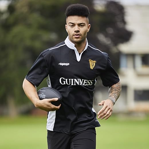 Guinness Black/White Performance Short Sleeve Rugby Shirt (Xx-Large)