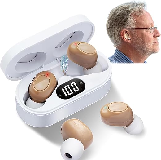 Hearing Aids Bluetooth-Enabled And Rechargeable 2-In-1 Hearing Aids For Seniors With 16-Channel Noise Cancellation Invisible Comfort And No Whistling Available As A Gift(White)