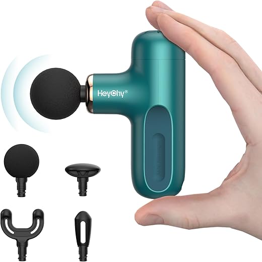 Heychy Super Mini Massage Gun, Percussion Deep Tissues Muscle Massager, Travel Massage Gun, Compact Sports Massager, Portable Handheld Massager For Office Gifts For Her, Home, Athletes