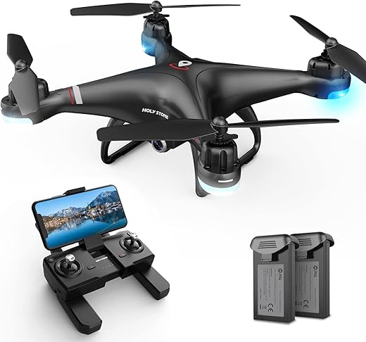 Holy Stone Gps Drone With 1080P Hd Camera Fpv Live Video For Adults And Kids, Quadcopter Hs110G Upgraded Version, 2 Batteries, Altitude Hold, Follow Me And Auto Return, Easy To Use For Beginner