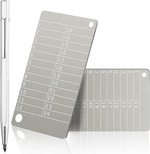 Hotop 2 Pieces Steel Crypto Wallets And 1 Piece Metal Plate Marking Pen, Cryptocurrency For Hardware Cold Wallet Backups Seed Storage Bitcoin Compatible With Bip39 (Metallic)