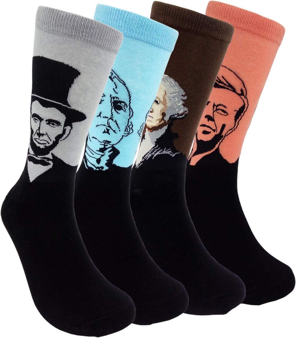 Hsell Mens Funny Us Presidents Dress Socks Unisex Fun Novelty Socks Gifts