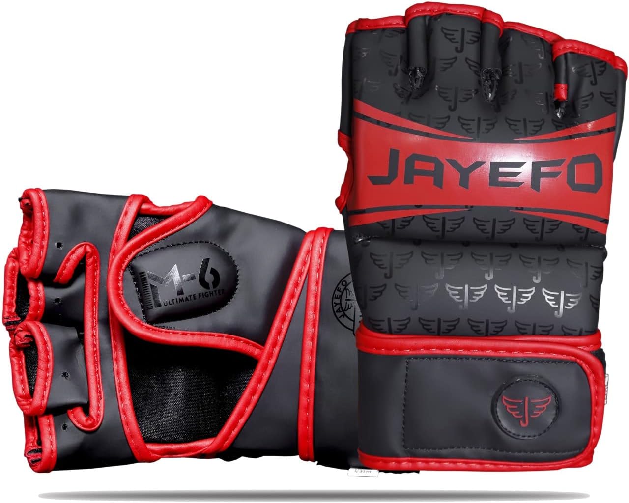 Jayefo Mma Gloves (Black/Red, S/M)