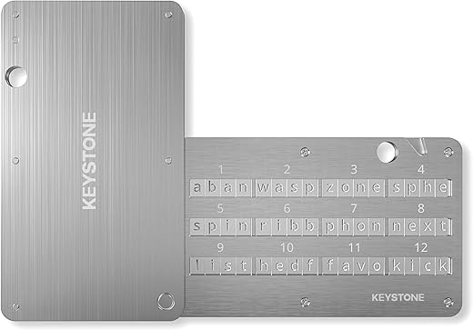 Keystone Crypto Seed Storage, Cryptosteel Capsule Metal Wallet, Cold Storage Backup, 24 Words Bitcoin Key Phrase Storage, Steel Plate, Compatible With Ledger, Trezor, Keepkey (Keystone Tablet)