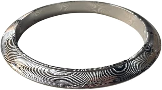 Khalsa Raj Stainless Damascus Steel Karas, Sikh Kara Bracelet, Spiritual Punjabi Jewelry, Heavier Weight Kada Bangle Made With 304 &Amp; 316L Grade Steel Fashionable &Amp; Custom Made, Rust Resistant - 2.75” Steel