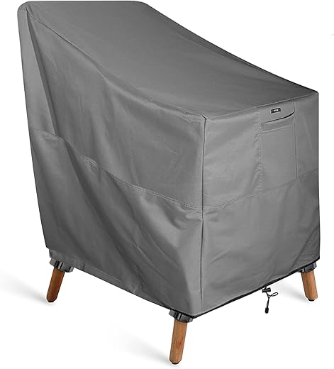 Khomo Gear - Patio Outdoor Furniture Chair Cover - Premium Heavy Duty - Grey