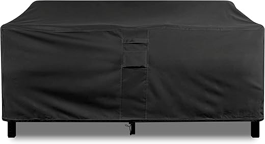 Khomo Gear Heavy Duty Outdoor Patio Furniture Loveseat Cover Sofa Bench Cover - 104'' X 32.5'' X 33'', Black