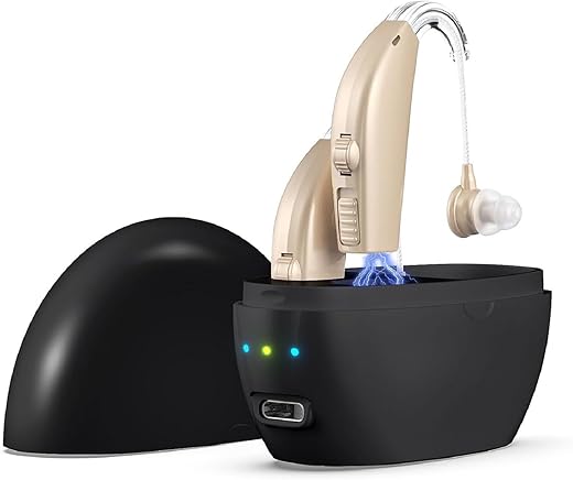 Kullre Hearing Aids, Hearing Aids For Seniors With Noise Cancelling And Volume Control, Rechargeable Hearing Aids For Hearing Loss With Charging Case