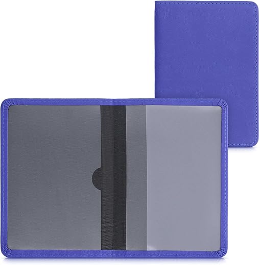 Kwmobile Registration And Insurance Holder - Car Document Holder For Vehicle Documents And Cards - Pu Leather - Baltic Blue