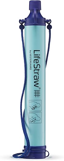 Lifestraw Personal Water Filter For Hiking, Camping, Travel, And Emergency Preparedness, 1 Pack, Blue