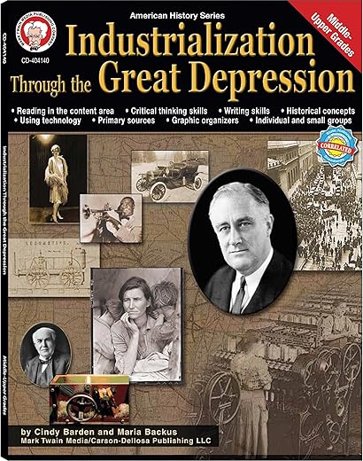 Mark Twain American History Textbooks, Grades 6-12, The Dust Bowl, Roaring 20S, Henry Ford, And Industrialization Through The Great Depression ... (Volume 5) (American History Series)